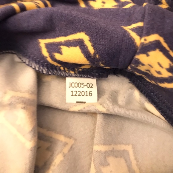 Lularoe Leggings Tights One Size Geometric Blue Yellow - Picture 8 of 10